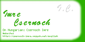 imre csernoch business card